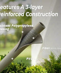 Close-up of the Retractable Garden Hose Reel One Half Inch By One Hundred Feet, showing 3-ply reinforced construction layers
