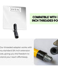 Flex Vue Inspection Mirror With Threaded Adapter For Three Quarter Inch Poles, Eight Inch By Ten Inch, Acrylic, Adapter View