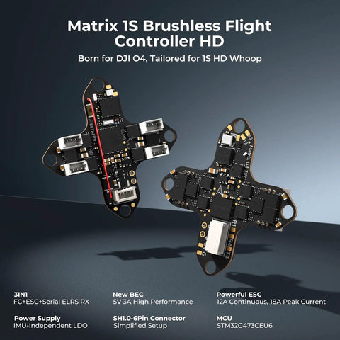 Matrix 1S Brushless Flight Controller for Meteor75 Pro Brushless Whoop Quadcopter Compatible With O4 Air Unit