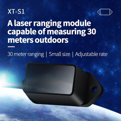 Fast Action Lidar Range Finder Sensor Module 0.3 To 30 Meter Range With UART And I2C Interfaces this single point micro ranging scanner shown in space background.