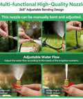 Multi-functional nozzle for Backyard Friendly Drip Irrigation System With A 120 Ft Hose And 26 Adjustable Copper Sprinklers