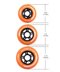 2 Pack Sunrise Orange 80mm Inline Skate Wheels For Indoor And Outdoor Use, Durable Replacement Wheels