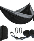 Portable Camping Hammock With Tree Straps And Attached Carry Bag For Outdoor Adventures And Backyard Relaxation displayed
