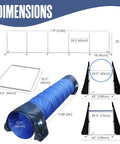 Dimensions of Complete Dog Agility Course Set For Backyard Training And Exercise With Tunnel, Weave Poles, Jumps, and Pause Box