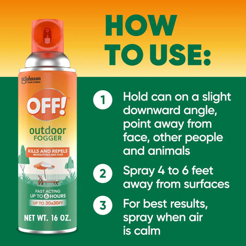 Outdoor Insect And Mosquito Fogger Kills And Repels Bugs In Your Yard For Backyard Hangouts Kills And Repels Flies Mosquitoes Gnats Wasps And More In An Up To 900 Square Feet Area Pack Of Two Sixteen Ounce Bottles instructions panel