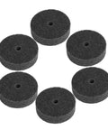 Six Pack Pro Nylon Polishing Wheels Set featuring 75mm size and 10mm hole, showing dark grey pads for metal surface finishing.