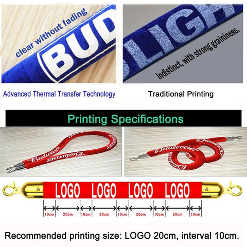 Premium Velvet Queue Rope With Solid Gold Hooks For Dead Simple Crowd Control And Smooth Line Sorting At Hotels Banks And VIP Areas Crafted With A Chunky Foam Core Inside