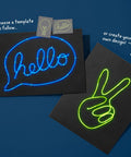 DIY Light Up Wire Art STEM Kit For Kids Ages 9 Plus With Electroluminescent Neon Signs Battery Packs And Design Templates A Fun Educational Science And Engineering Craft, blue hello template