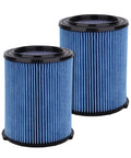 Premium Replacement Vacuum Filter For 5 To 20 Gallon Shop Vacuums Fine Dust Filter For Jobsite Cleanup Fits 1988 And Newer Great For Sawdust Wood Chips Car Dirt, showing two blue cylindrical filters