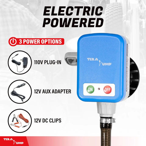 Badass Electric Drum Pump for 55 Gallon Barrels Moves 2.4 Gpm via Heavy Duty 9.8 Ft Vinyl Hose with control switch and power options