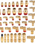 43 Piece Brass DOT Air Brake Fitting Kit With Push To Connect 1/4 In 3/8 In 1/2 In Quick Connect And NPT Thread Tubing Fittings