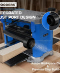 Integrated dust port on 13 Inch Benchtop Thickness Planer With 15 Amp Motor Four HSS Blades 2000W All Copper Motor Overload Protection
