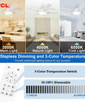 52 Inch Low Profile Ceiling Fan With Lights And Remote Control, White Finish, Flush Mount, DC Reversible Motor with 3 light color options
