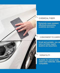 Hand using Scratch Remover Magic Cleaning Cloths Pack 10 Easy Fix For Light Scratches Scuffs And Blemishes on white car surface