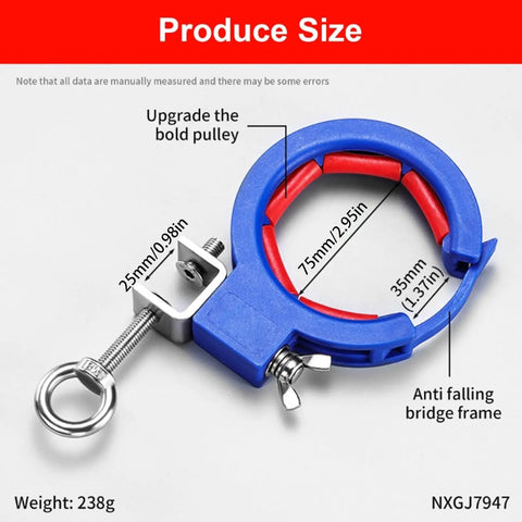 Heavy Duty Pro Grade Cable Tray Roller Guide For Quick Wire Laying And Pulling In Construction Projects With A 65mm Opening And Reinforced Stainless Steel Clamps For Easy Glide Reliable Cable Routing, blue clamp roller with 75mm opening