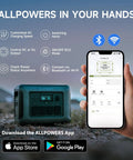 Smartphone app controlling R1500 Lite Portable Power Station With SE200 200W Solar Panel Kit, features displayed on screen.