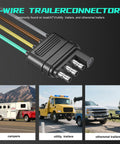 Heavy Duty 4 Pin Trailer Connector Harness Extension 80 Inch Flat Wiring Kit showing 4-wire connection for trailers.