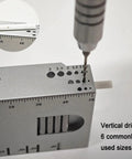 Split Type Mini Bench Vise With Table Clamp And Base For Precision 0.005mm Clamping, gray metal drill guide with marked holes