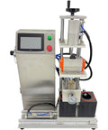 No Sweat Automatic Vacuum Bottle Capper With Responsive Foot Pedal And Smart Touchscreen commercial cap sealer in stainless steel.
