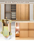 4 Pcs Sliding Mirror Closet Door Roller Wheels Replacement Assembly 2-5/16 Inch Mounting shown installed on closet door