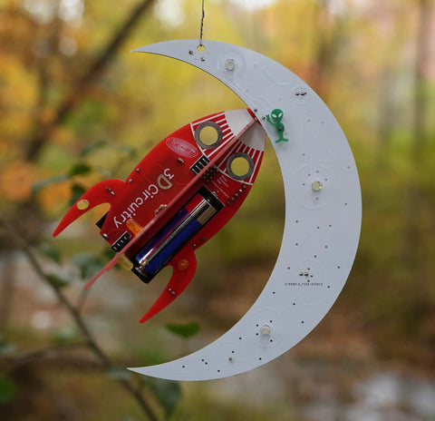 Spaceship Kit STEM Project Learn How To Solder Beginner Friendly Electronics Set With Tools Included For Teens 12 Plus And Adults To Build Real Circuits And Show Off Your Soldering Skills, hanging moon rocket circuit