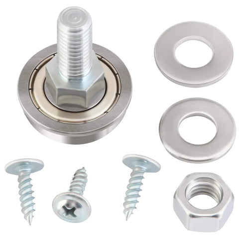 Close-up of 1-1/8 Inch Stem Rocker Bearing Assembly With Glider Hardware For Easy Do It Yourself Furniture Repair Mounting Kit Includes Self Tapping Screws And Nuts Replacement Part 124094 Easy Install, showing screws and nut components.