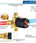Shower Tub Kit With Valve Included Five Setting Handheld Shower Head And Tub Spout Single Handle Tub And Shower Trim Kit Brass Valve