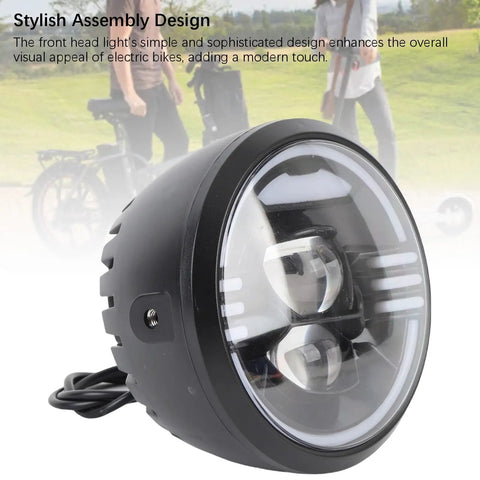 Ultra Bright LED Front Headlight For Night Rides On E Bikes High Visibility Bike Lamp With Rugged ABS Build Front Light