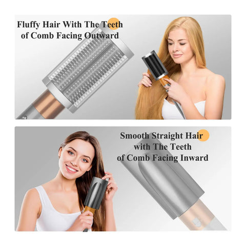 Dope Smoothing Brush Attachment For Dyson Airwrap That Tames Frizz And Creates Silky Smooth Straight Hair in use