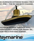 Bronze Through Hull Transducer Pack With 12 Degree Dead Rise Compensation and Axiom Display on Boat