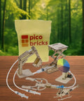 Hands On 5 In 1 DIY Engineering Kit For Kids And Teens With Rainbow Windmill Wooden Helicopter Hydraulic Claw Hydraulic Excavator And More To See Real World Engineering In Action And Boost Creative Problem Solving, wooden STEM set on table