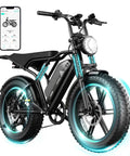 Electric Fat Tire Bike For Adults With 1500W Peak Brushless Motor 80 Mile Range Removable 48V 15Ah Battery 20 Inch