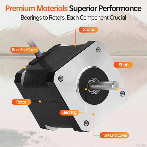 5Pack Nema 17 Stepper Motor 1.8 Degree 2 Phase High Torque 0.6Nm detailed components view