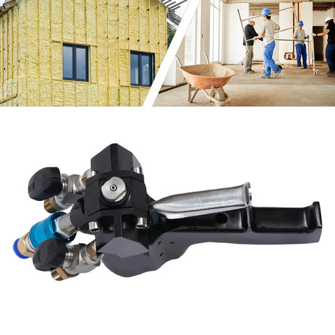 Heavy Duty PU Foam Spray Gun Featuring Slick Pneumatic Trigger And Self Cleaning Design For Polyurethane Insulation and wall cavity foaming jobs.