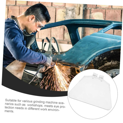 Worker using a grinder on car panel with 4 Pack Transparent Eye Shield Replacement For Bench Grinder And Grinding Machine Safety Guard