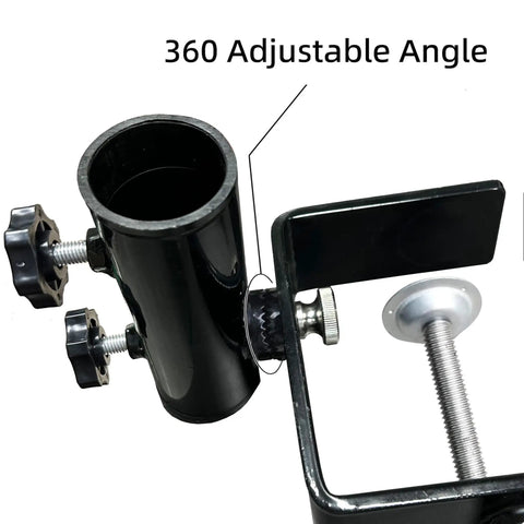 Heavy Duty Patio Umbrella Clamp Clip Steel Stand Holder Mount For Fence Posts Railings Bleachers And Tailgates Fits 1 To 1.5 Inch Poles
