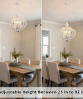 White French Country Five Light Chandelier With Antique Distressed Wood Cozy Farmhouse Rustic Pendant Light for dining room.