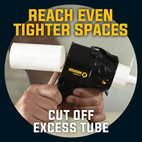 Compact Anti Drip Caulking Gun With Extreme Duty Build Lightweight ABS Frame 4 Inch Size For Tiny Gaps To Giant Jobs Reaches Tight Spots