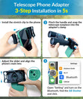 Universal Telescope Phone Adapter With Bluetooth Shutter Remote for quick mount setup instructions