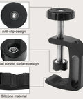 Close-up of Two Pack Universal C Clamp Set with 1/4 inch and 3/8 inch thread holes showing anti-slip, curved surface, and silicone details.