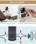 Installation steps for Ceiling Fan Remote Control Kit With 3 Speed Settings And Dimmer, Universal Receiver Compatible.