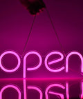 Open Sign For Business Pink 16x6 Inch Attention Grabbing Open Close Display With Low Voltage Bright Lights On Off Switch Pre assembled Hanging
