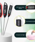Six Piece Waterproof Digital Food Thermometer Set With Long 9.2 Inch Probes, featuring LCD display, eco-friendly housing