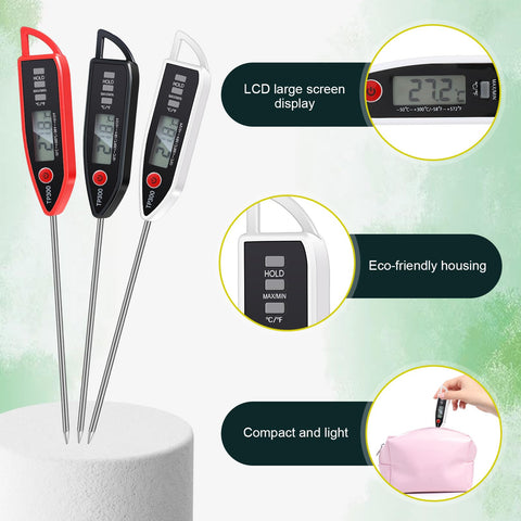 Six Piece Waterproof Digital Food Thermometer Set With Long 9.2 Inch Probes, featuring LCD display, eco-friendly housing