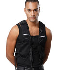 Mens Marathon Running Vest Hydration Backpack With Breathable Nylon Polyester Blend Multi Pocket Racing Gear Black One Size