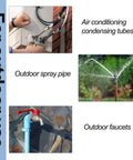 4 Pack Self Adhering Exterior Pipe Insulation Tubes With Aluminum Foil For Outdoor Water Lines Freeze Protection demonstrating use.