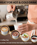 50 Pack 12 Oz Disposable Coffee Cups With Lids And Straws Insulated To Go Paper Cups with latte art and pouring milk