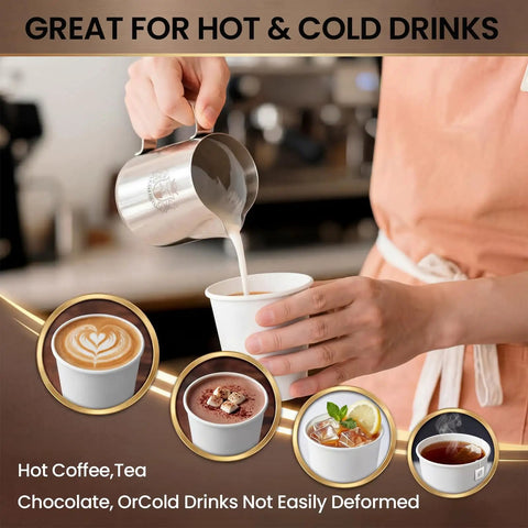 50 Pack 12 Oz Disposable Coffee Cups ✓