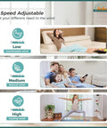 Infographic showing Dope 52 Inch Flush Mount Ceiling Fan With Light And Remote Control Solid Wood Gray 3 Blade speeds