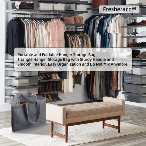 Triangle Hanger Organizer Bag For No Fuss Space Saving Closet Chaos With Handles Waterproof Triangle Grey Hanger Storage